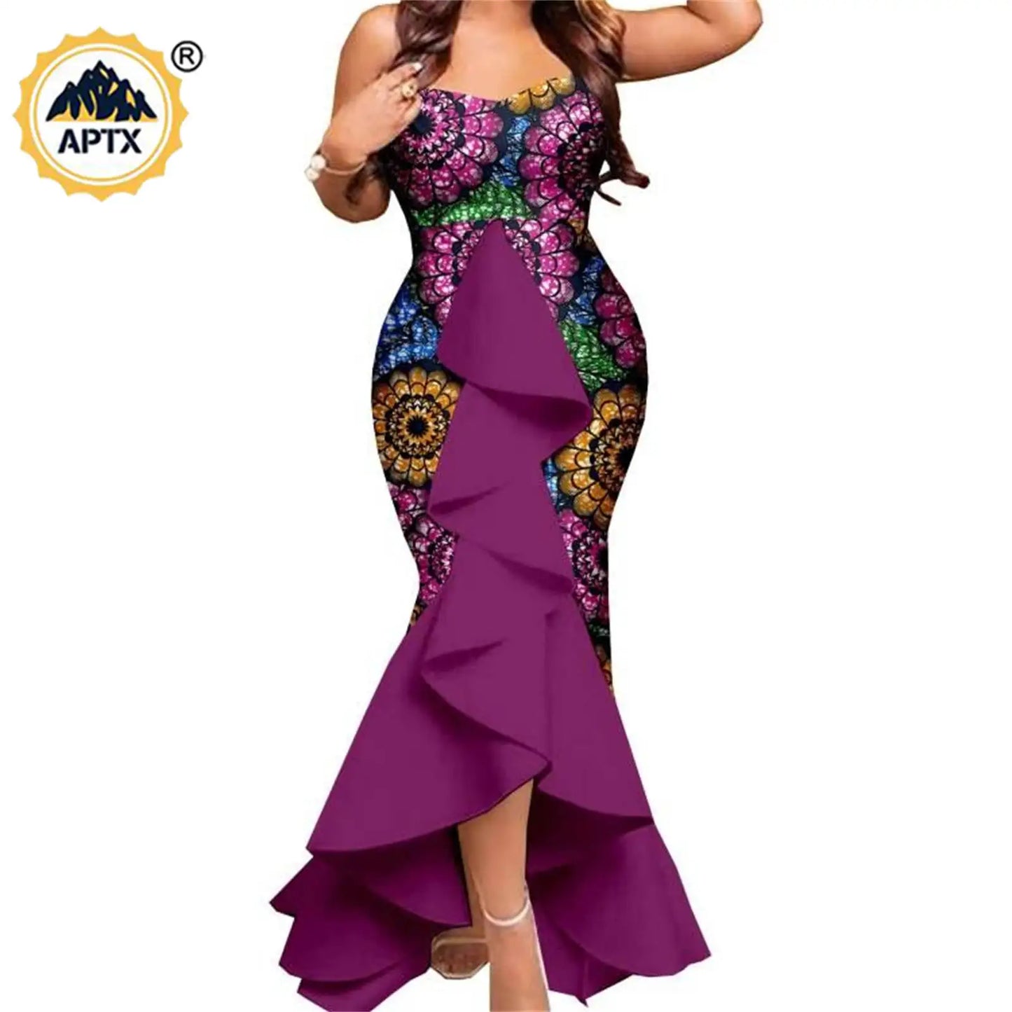 Dashiki African Women Mermaid Dresses Matching Men Outfits Pant Sets Bazin Riche African Couple Clothes for Wedding Y22C080