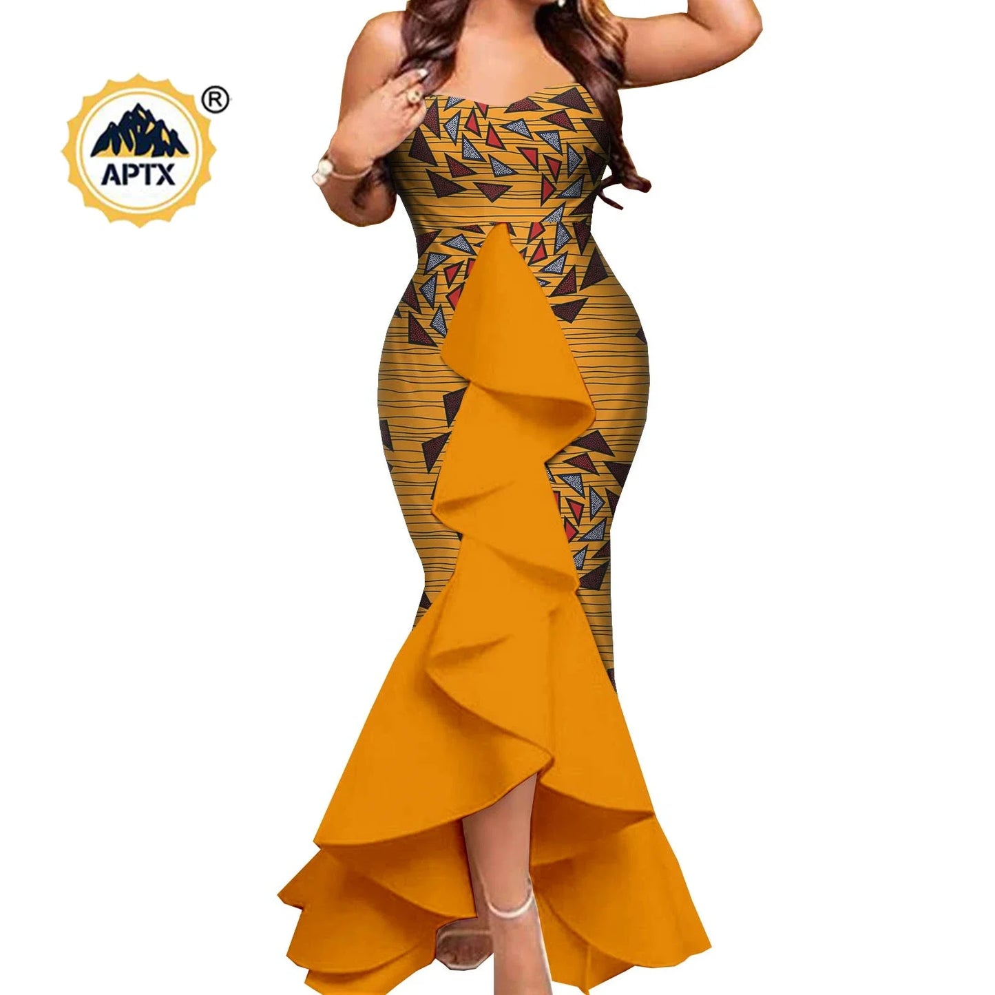 Dashiki African Women Mermaid Dresses Matching Men Outfits Pant Sets Bazin Riche African Couple Clothes for Wedding Y22C080